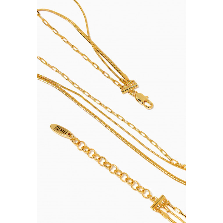 Luv Aj - Chandon Multi Chain Charm Necklace in Gold-plated Brass