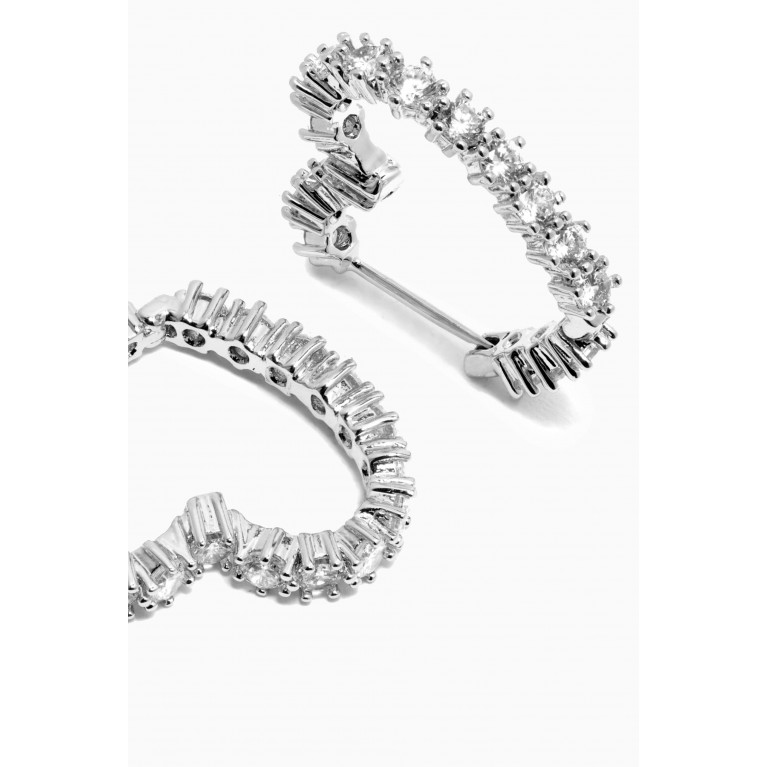 Luv Aj - Diamond Heart Bijoux Hoop Earrings in Silver-plated Brass