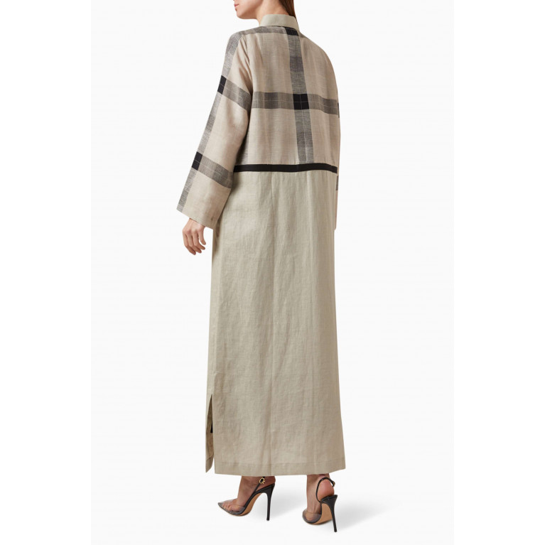 ZAH Design - Checked Abaya in Linen
