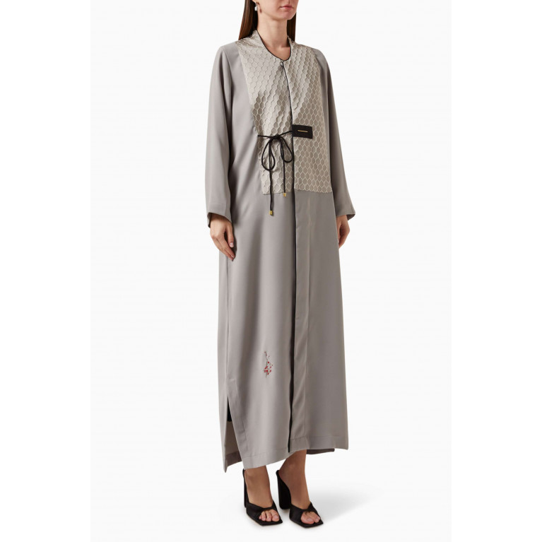 ZAH Design - Embroidered Patch Abaya in Crepe