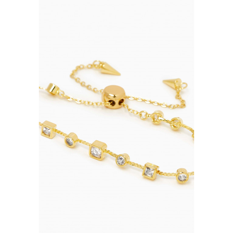 Luv Aj - Bezel Stone Stud Bracelet in Gold-plated Brass