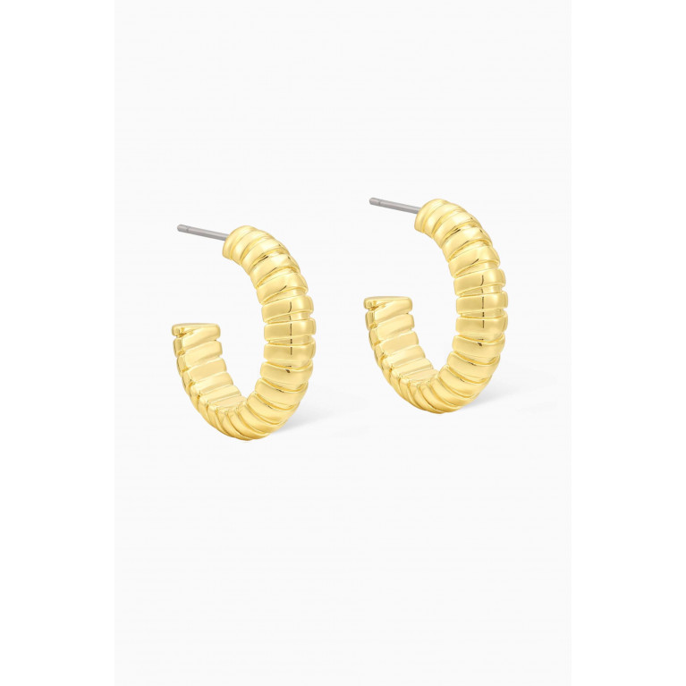 Luv Aj - Snake Chain Hoop Earrings in Gold-plated Brass