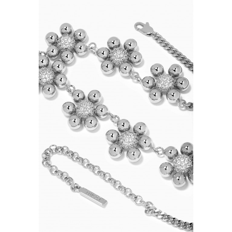 Luv Aj - Daisy Statement Necklace in Silver-plated Brass