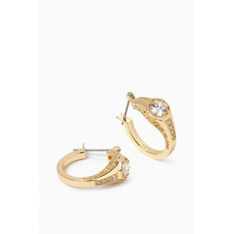 Luv Aj - Vintage Engagement Hoops in Gold-plated Brass