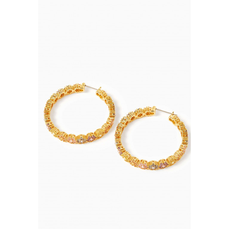 Luv Aj - Daisy Pavé Hoops in Gold-plated Brass