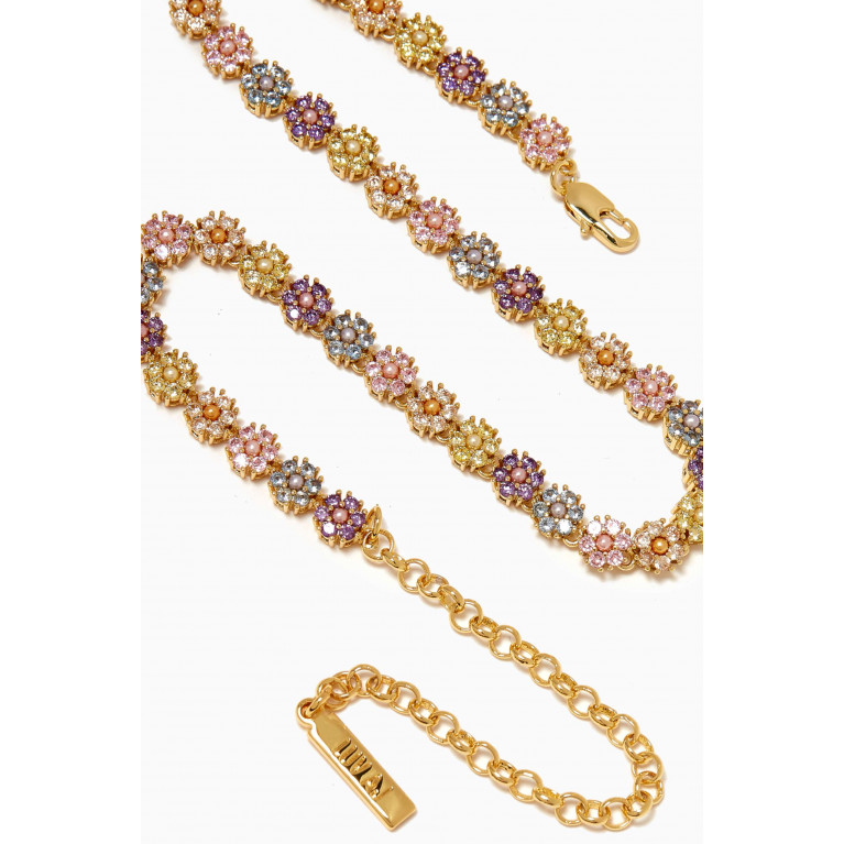 Luv Aj - Daisy Pavé Necklace in Gold-plated Brass