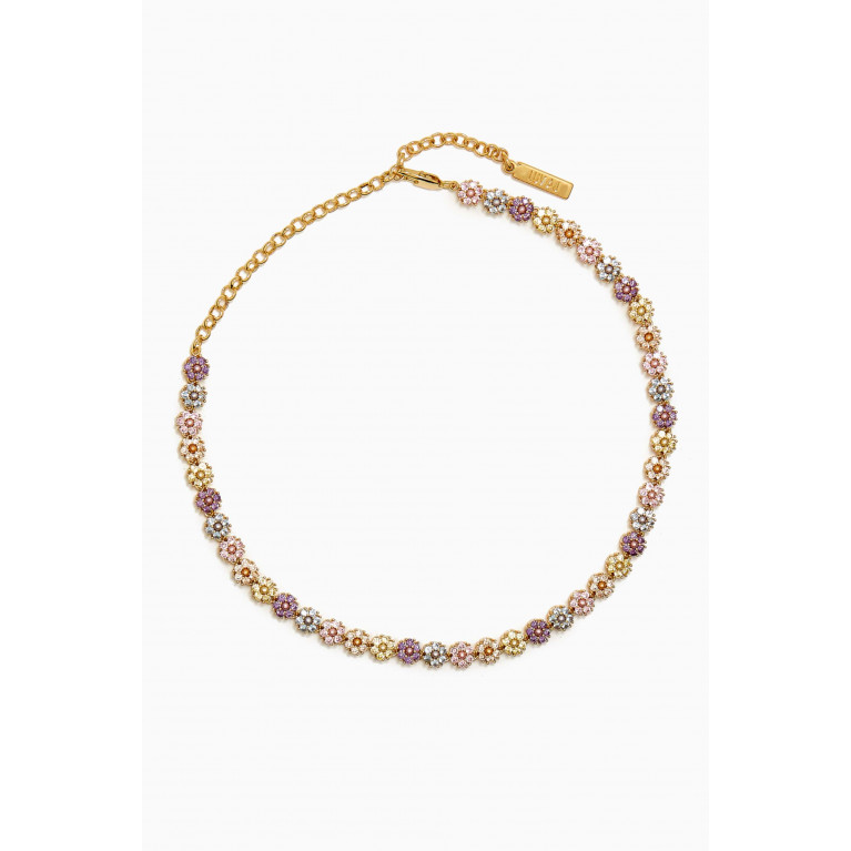Luv Aj - Daisy Pavé Necklace in Gold-plated Brass