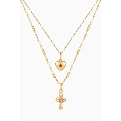 Luv Aj - Cross My Heart Necklace in Gold-plated Brass