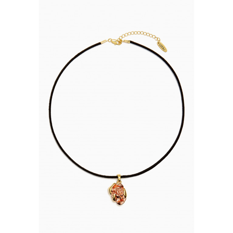 Luv Aj - Rosa Pendant Necklace in Velvet & Gold-plated Brass
