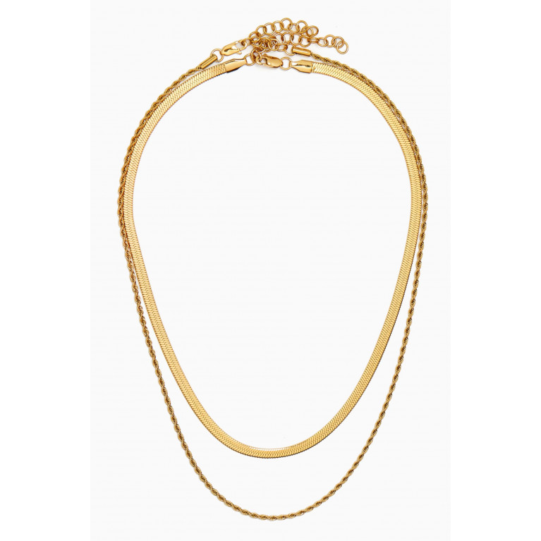 Luv Aj - L'Amor Chain Necklace Set in Gold-plated Stainless Steel