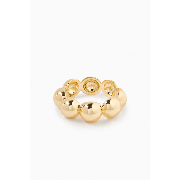 Luv Aj - Oversized Ball Chain Ring in Gold-plated Brass
