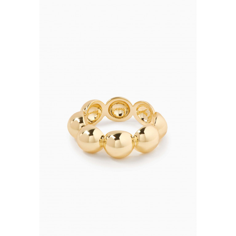Luv Aj - Oversized Ball Chain Ring in Gold-plated Brass
