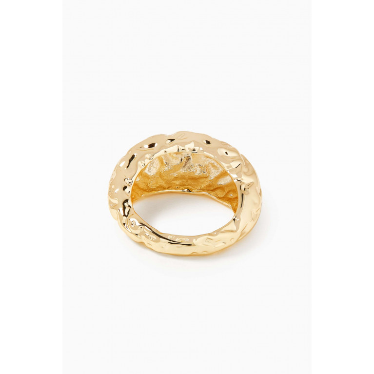 Luv Aj - Molten Signet Ring in Gold-plated Brass