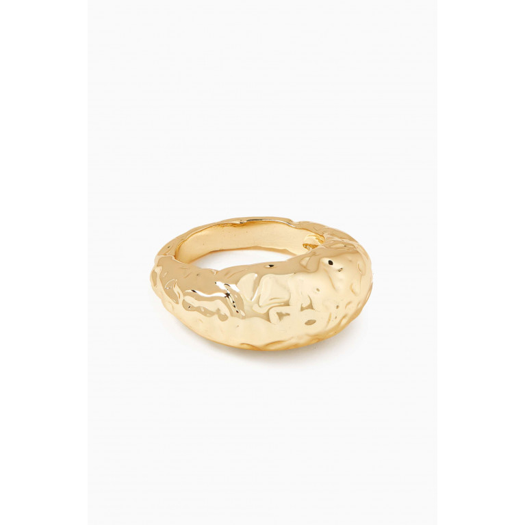 Luv Aj - Molten Signet Ring in Gold-plated Brass