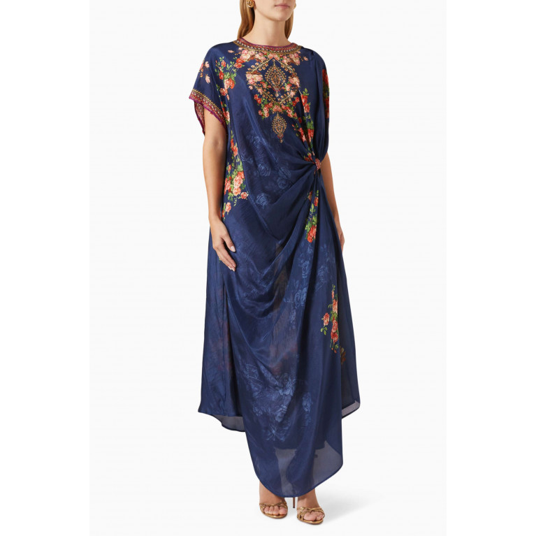 Rajdeep Ranawat - Printed Draped Dress in Silk