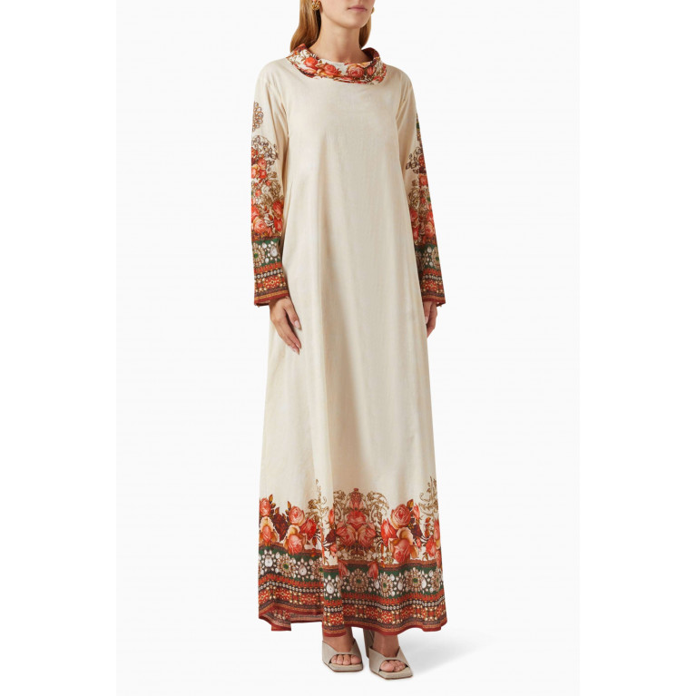 Rajdeep Ranawat - Printed Kaftan Dress in Cotton