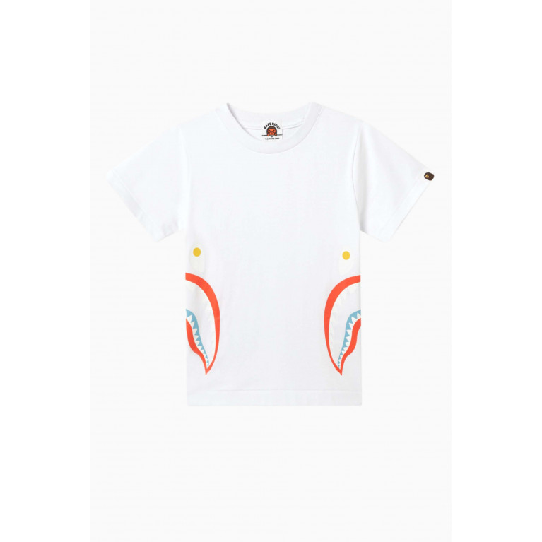 A Bathing Ape - Side Shark Graphic T-shirt in Cotton-jersey White