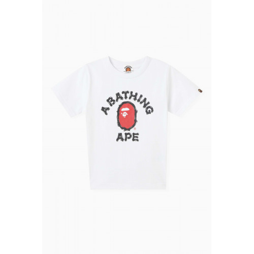 A Bathing Ape - Brush Logo College T-shirt in Cotton-jersey