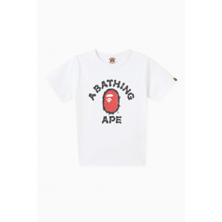 A Bathing Ape - Brush Logo College T-shirt in Cotton-jersey