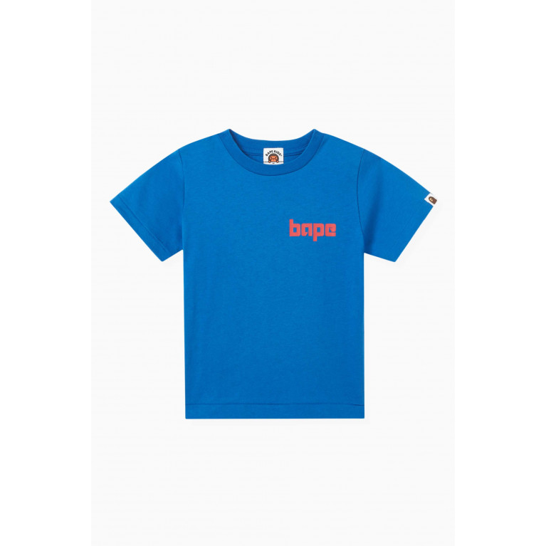 A Bathing Ape - Logo-print T-shirt in Cotton-jersey Blue