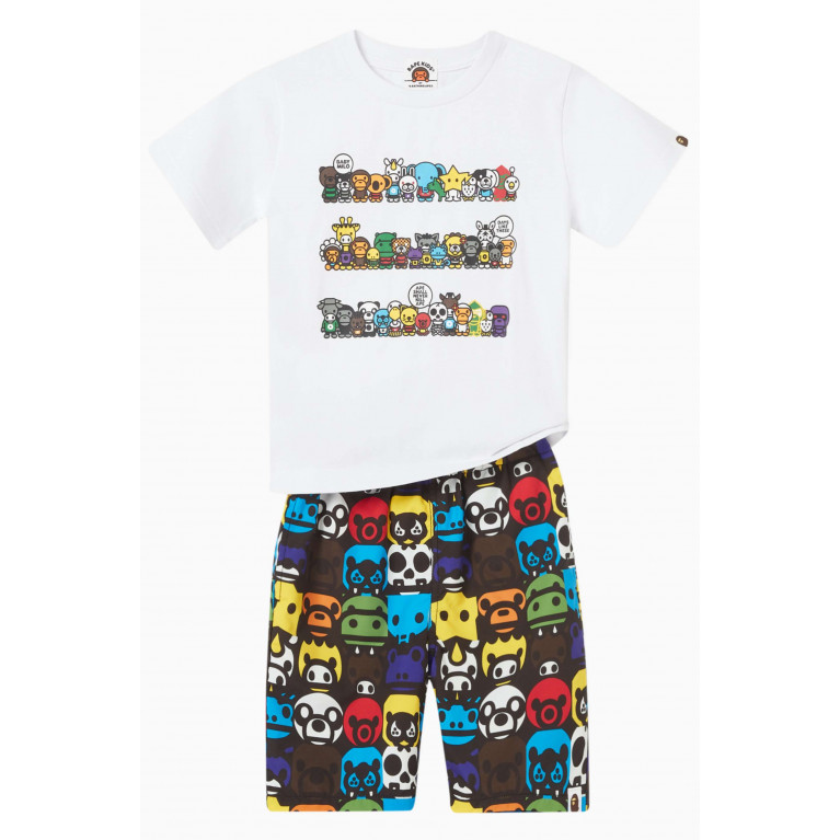 A Bathing Ape - Milo A-to-Z Hoop T-shirt in Cotton-jersey White
