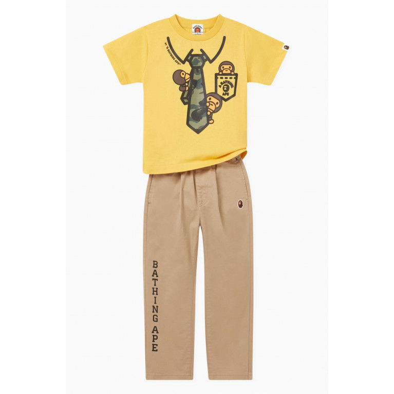 A Bathing Ape - 1st Camo Neck-tie Print T-shirt in Cotton-jersey Yellow