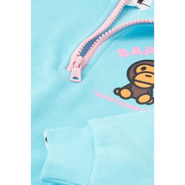 A Bathing Ape - Baby Milo Half-zip Sweatshirt in Cotton