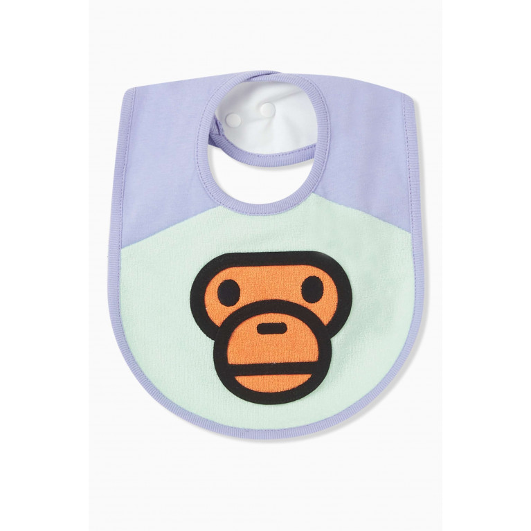 A Bathing Ape - Baby Milo Pile Monkey Bib in Cotton Multicolour