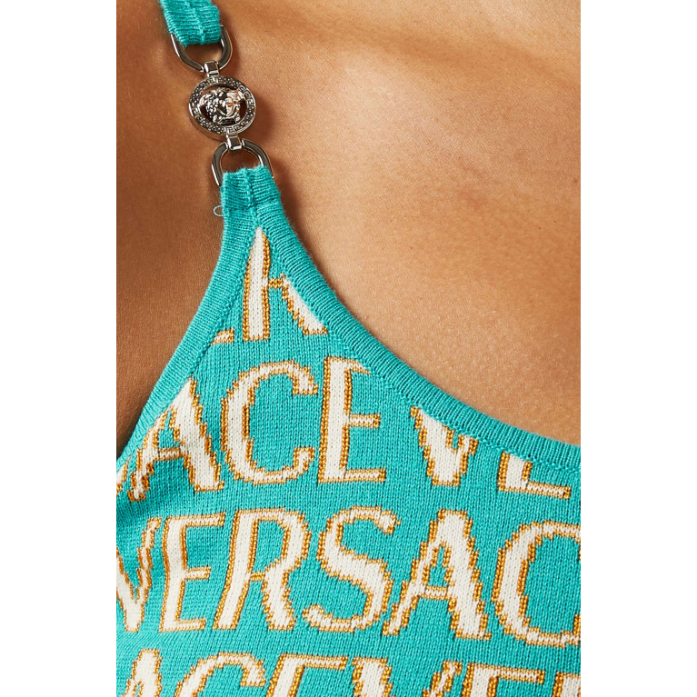 Versace - Logo-print Crop Top in Knit