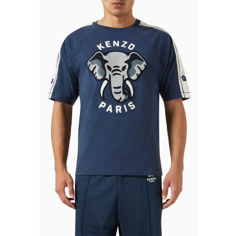 Kenzo - Elephant Motif & Logo Print T-shirt in Cotton