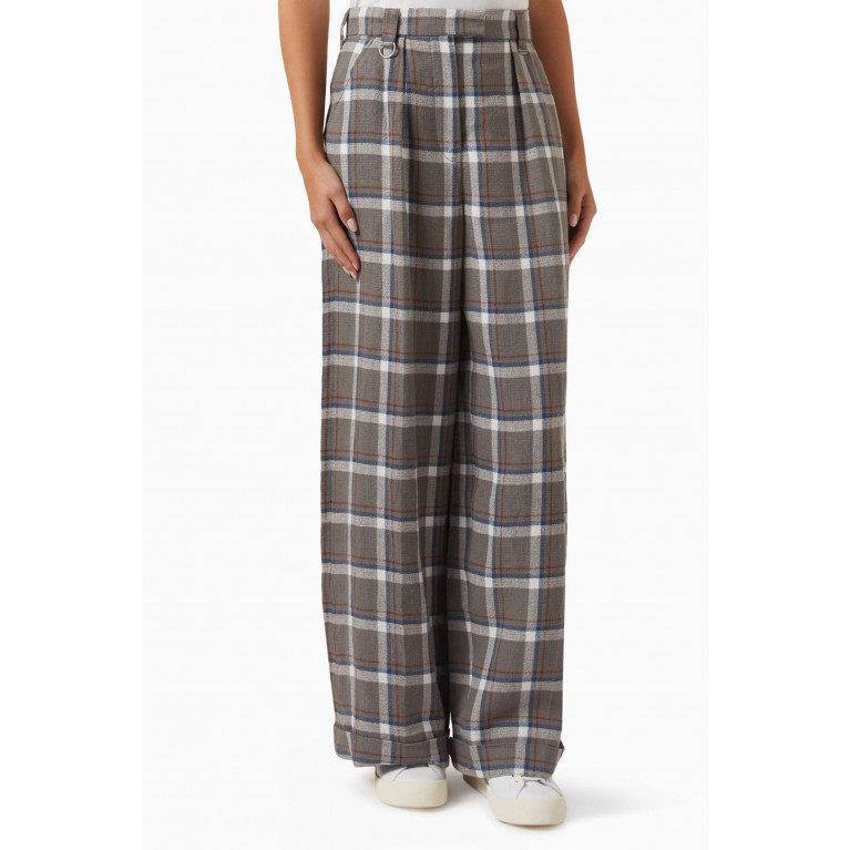 Kenzo - Checkered Flared Pants in Cotton