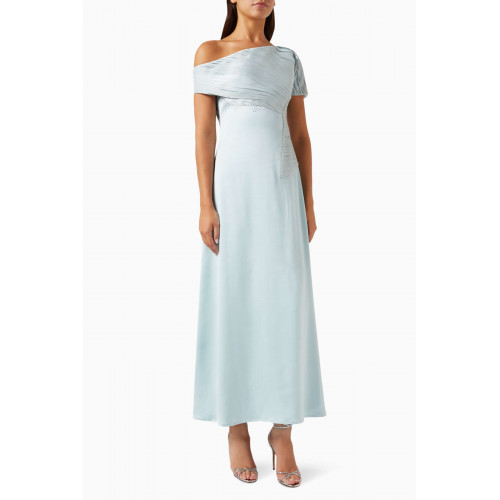 Alize - One-shoulder Embellished Maxi Dress in Stretch-satin & Organza