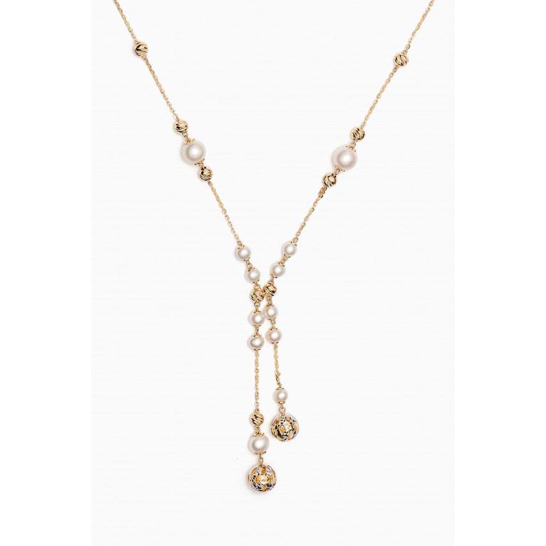 Damas - Kiku Freshwater Pearl Tassel Necklace in 18kt Gold