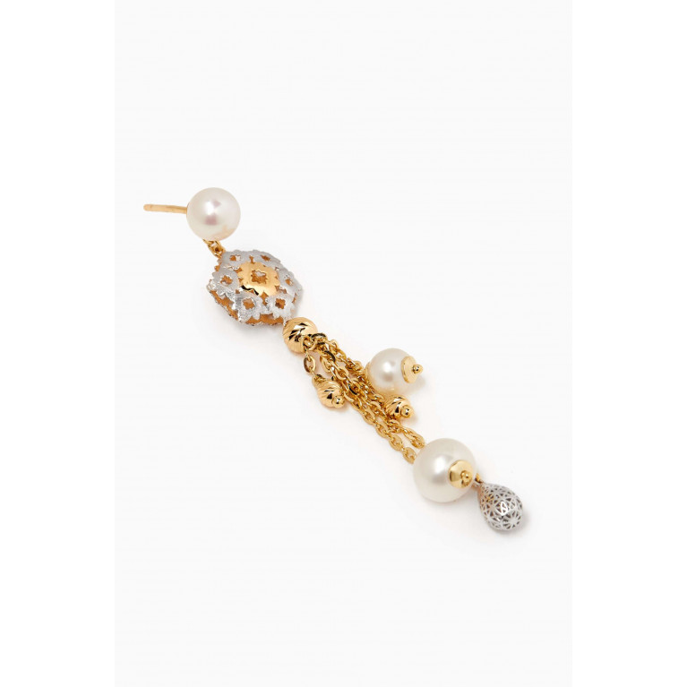 Damas - Kiku Freshwater Pearl Charm Drop Earrings in 18kt Gold