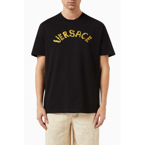 Versace - Seashell Baroque Logo T-shirt in Cotton