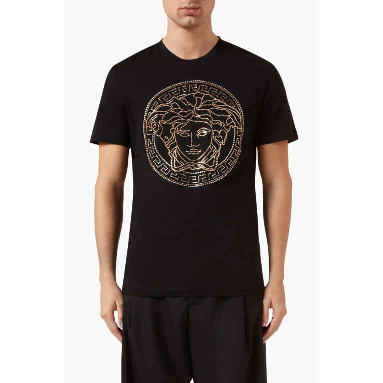 Versace - Embellished Medusa Logo T-shirt in Cotton