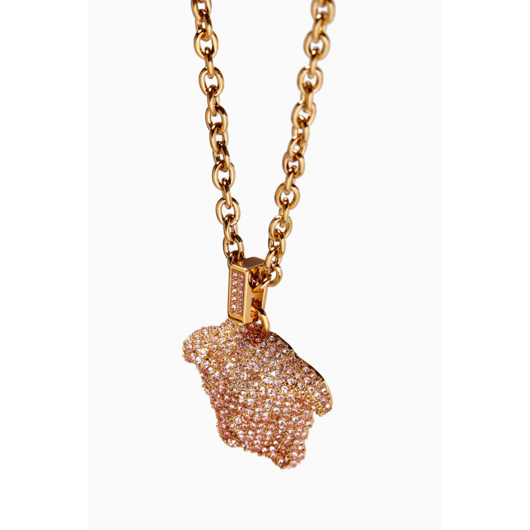 Versace - La Medusa Crystal Necklace in Gold-plated Brass