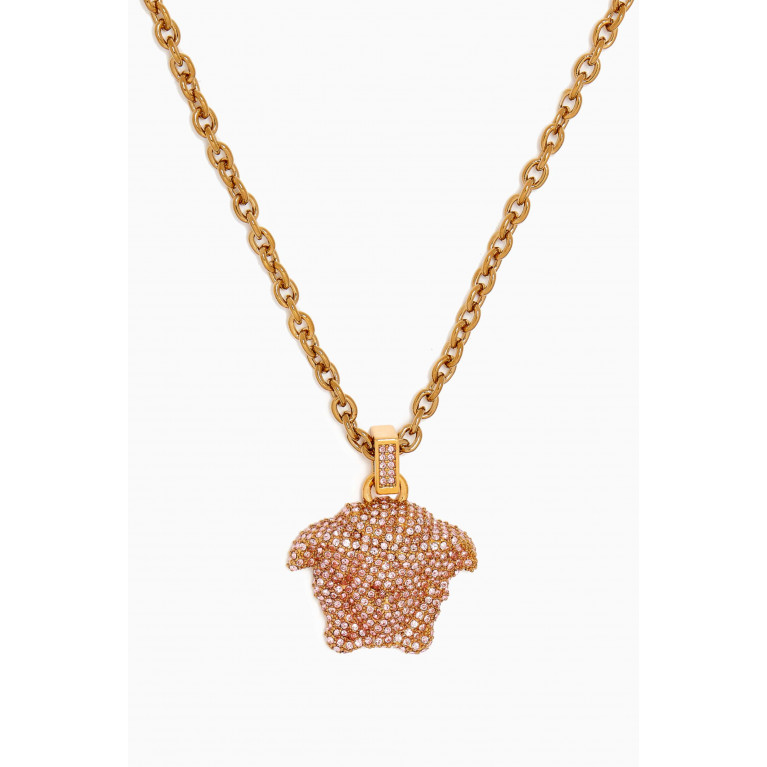 Versace - La Medusa Crystal Necklace in Gold-plated Brass