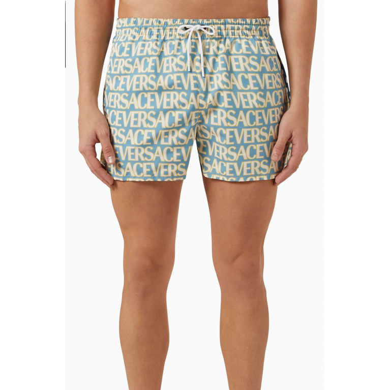 Versace - Logo Print Swim Shorts in Nylon