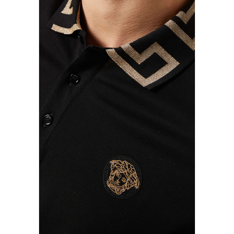 Versace - Greca Polo Shirt in Cotton