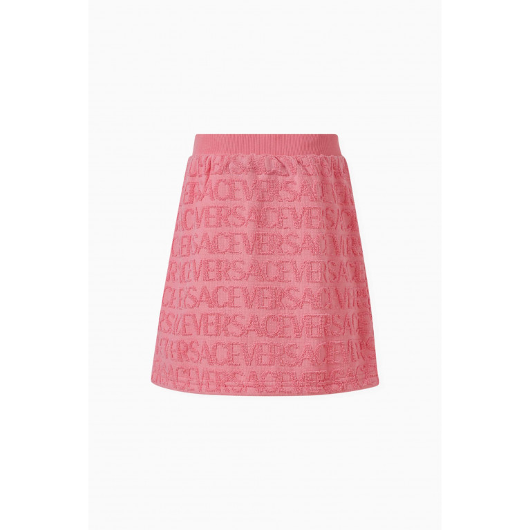 Versace - All-over Logo Skirt in Cotton Terry