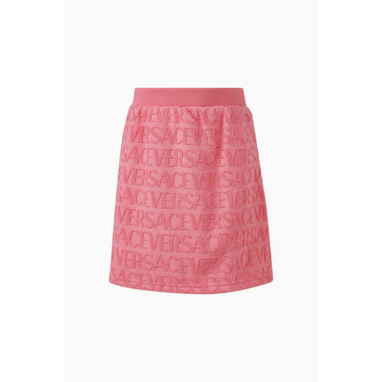 Versace - All-over Logo Skirt in Cotton Terry
