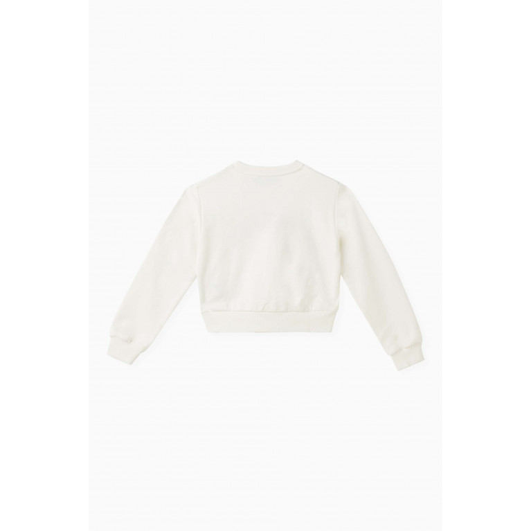 Versace - Logo-embroidered Crop Sweatshirt in Cotton