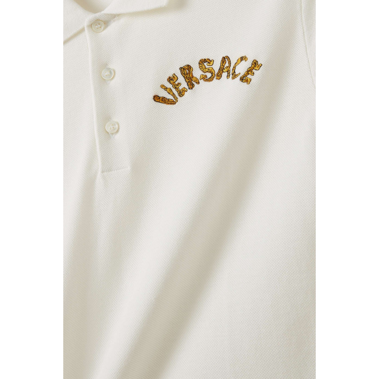 Versace - Logo-embroidered Polo Shirt in Cotton