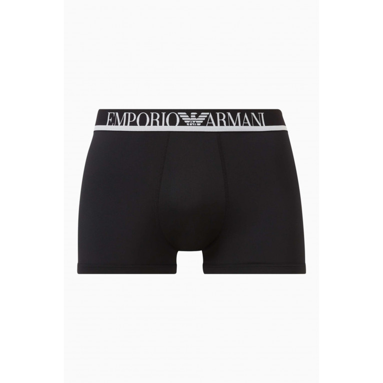 Emporio Armani - Core Logo Boxer Briefs in Stretch-cotton Black