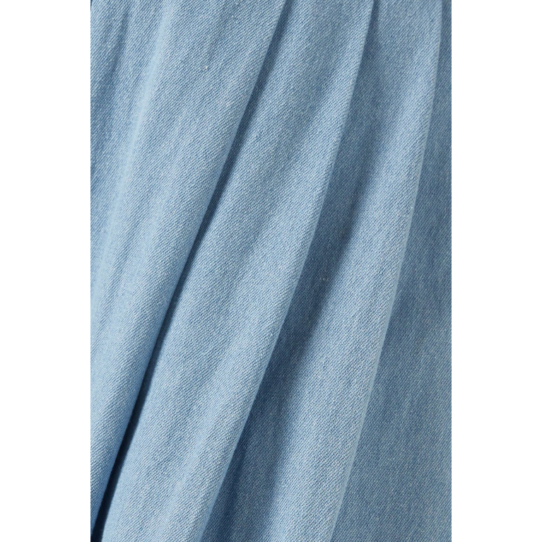 Just Bee Queen - Harper Wide-leg Pleated Pants in Chambray