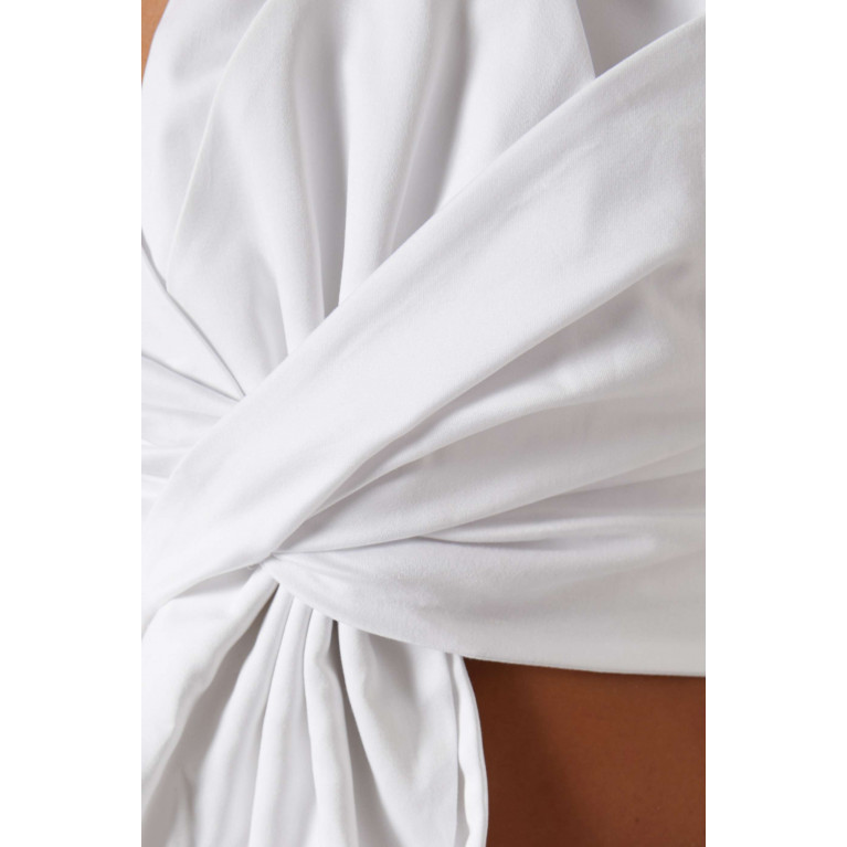 Just Bee Queen - Orchid Crop Top in Stretch-sateen White