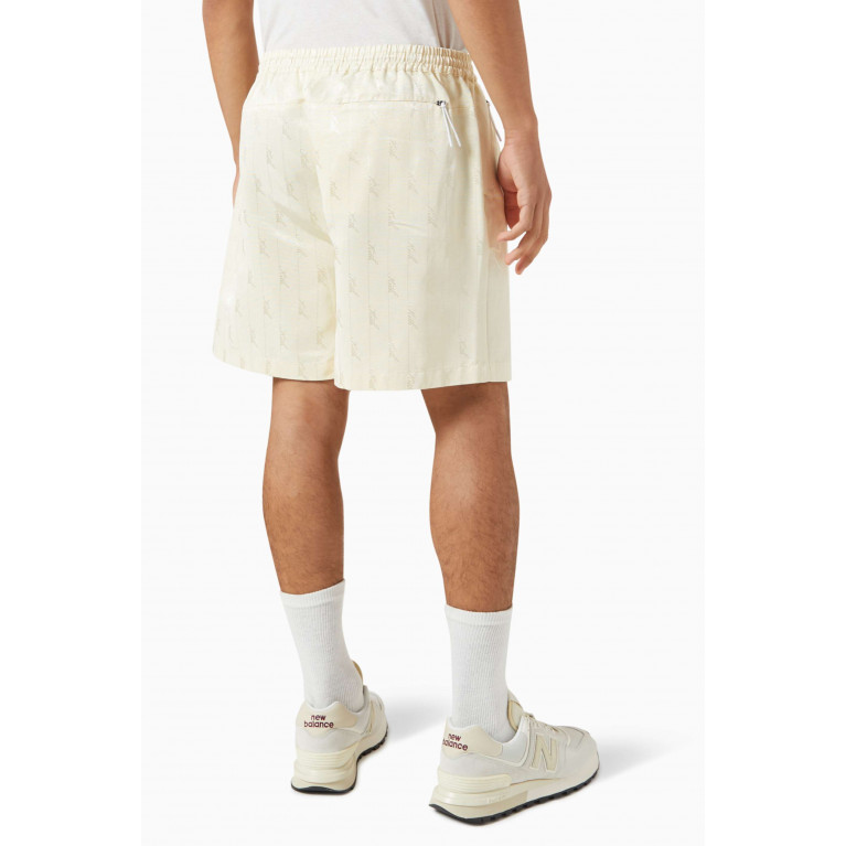 Kith - Faille Cedar Jacquard Logo Shorts in Cotton Blend Neutral