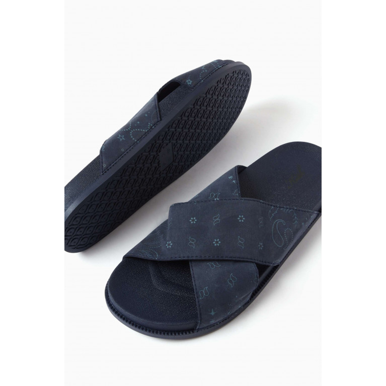 Kith - Crossover Slides in Fabric Blue