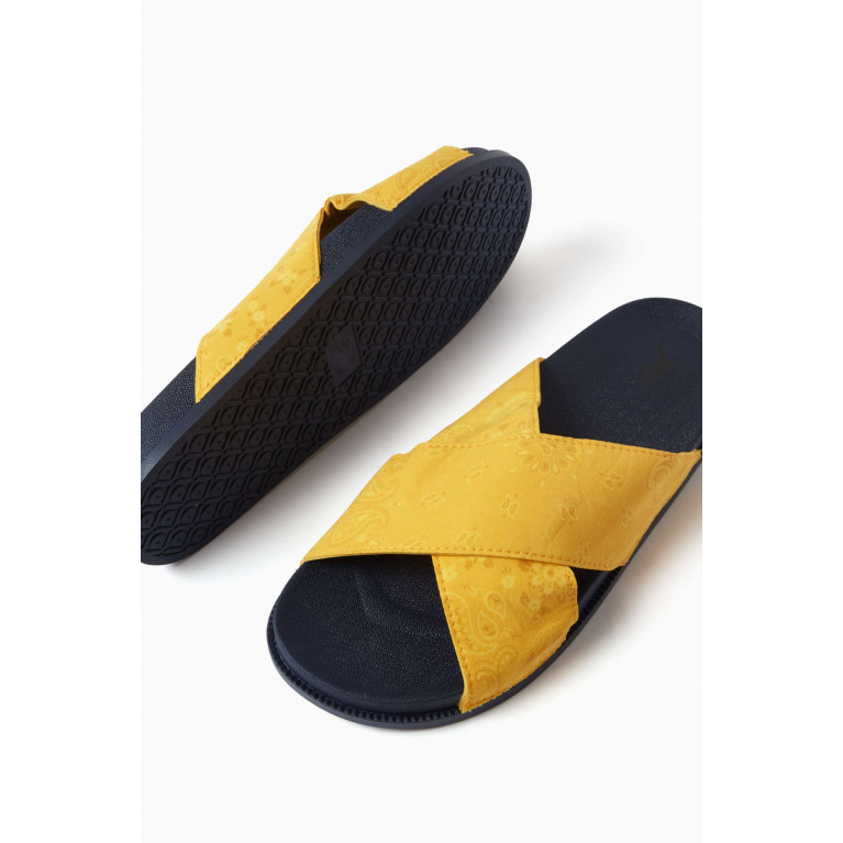 Kith - Crossover Slides in Fabric Yellow